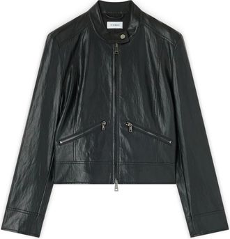 Motivi Jassen, Dames, Zwart, XL, Katoen, Bikerjack met mandarijnkraag