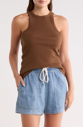 James Perse Ribbed Knit Tank in Gingerbread at Nordstrom Rack, Size 3