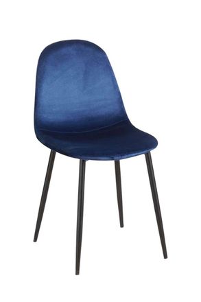 Regalos Miguel Sillas - Silla Teok Black Terciopelo - Azul