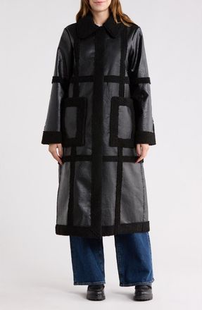 Hutch Ozzie Faux Shearling Trim Coat in Black at Nordstrom Rack, Size X-Small