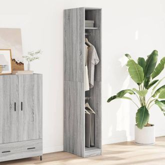 Berkfield Home Wardrobe Grey Sonoma 30x50x200 cm Engineered Wood | Size: 30 x 50 x 200 cm