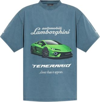 Balenciaga x Automobili Lamborghini T-shirt con stampa grafica - Blu