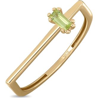Bony Levy 14K Yellow Gold Baguette Cut Semiprecious Stone Stackable Ring at Nordstrom Rack, Size 6.5