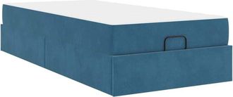 vidaXL Estructura De Cama Con Colch&oacute;n Azul 80 X 200 Cm Terciopelo Vidaxl