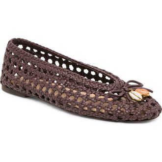 Dolce Vita Cason Woven Ballet Flat in Dark Brown Woven Leather at Nordstrom, Size 6.5