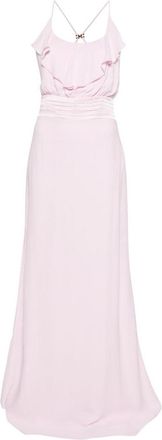 Pronovias Long pink dress with ruffles