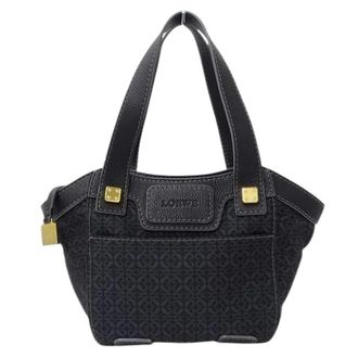 Loewe Pre-owned Handbags, female, Black, Size: ONE SIZE Pre-owned Canvas Tote Bag