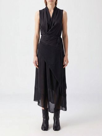 Maison Margiela Abito midi asimmetrico in viscosa con vita drappeggiata