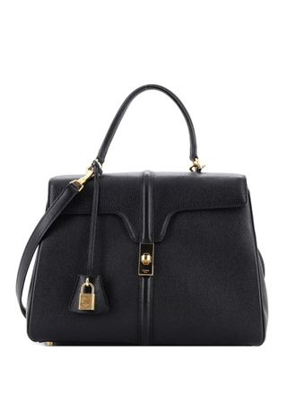 Celine 16 Top Handle Bag Grained Calfskin Medium shoulder bag - Black