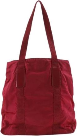 Prada Pre-owned Tote Bags, female, Red, Size: ONE SIZE Pre-owned Vintage Nylon Tote Bag