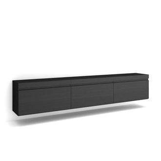 Skraut Home Mueble tv efecto madera negro 240x35x45cm colgado