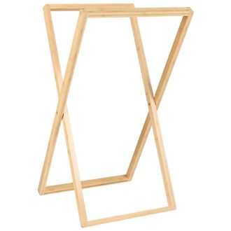 Beliani Beliani - Toallero De Madera De Bamb&uacute; Soporte Para Toallas O Ropa Plegable Marr&oacute;n Claro Arraial