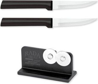 Rada Cutlery Heavy Duty 3.25-Inch Paring Knife Set of 2 & Quick Edge Knife Sharpener in Black at Nordstrom