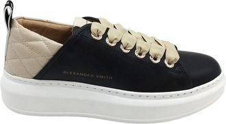 Alexander Smith Sneakers, female, Black, Size: 6 US Polyester Sneakers with Leather Composition