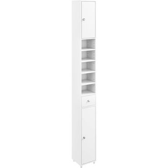 Giantex Armario del ba&ntilde;o de 2 puertas de alto, blanco 20x20x180cm