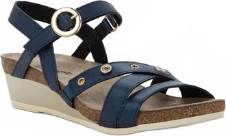 Naot Womens Sparkle Wedge Sandal In Polar Sea Leather