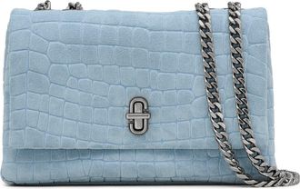 Marc Jacobs The Suede Croc Embossed Dual Convertible Shoulder Bag in Blue Mist at Nordstrom
