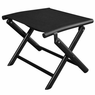 vidaXL Reposapies Plegable Aluminio Y Textileno Negro Vidaxl