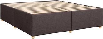 vidaXL Cama Sin Colch&oacute;n De Tela Marr&oacute;n Oscuro 180x200 Cm Vidaxl