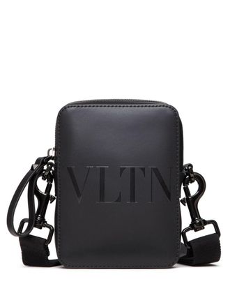 Valentino Garavani VLTN leren schoudertas - Zwart