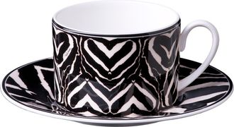 Roberto Cavalli Tea Cup & Saucer with Luxury Box in Zebra at Nordstrom