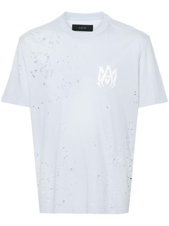 Amiri Katoenen T-shirt met print - Blauw