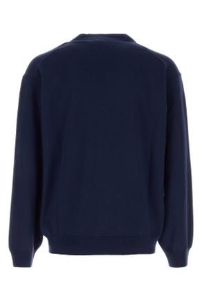 Kenzo Mens Navy Blue Wool Cardigan Navyblue Exterior: Maglieria