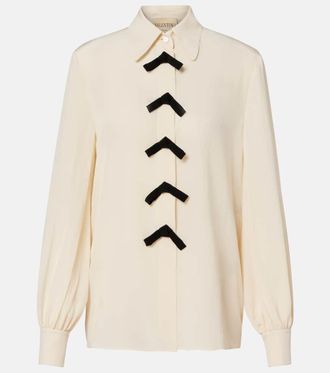 Valentino Bow-detail silk crepe de chine blouse