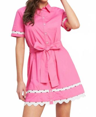 Flying Tomato Solid Woven Mini Dress In Pink