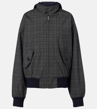 Prada Checked hooded virgin wool jacket