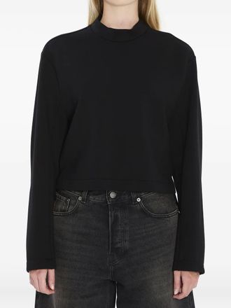 Moncler Maglione crop con applicazione - Nero
