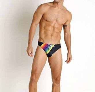 Jack Adams Rainbow Pride Swim Brief In Black
