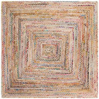 Safavieh Alfombra yute/algod&oacute;n beige/multicolor 213 x 213 cm