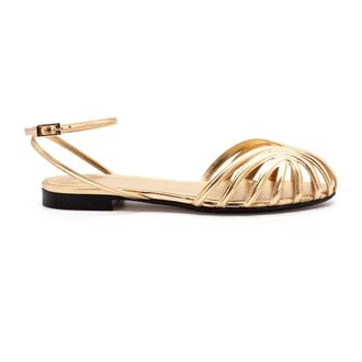 Alev&igrave; Flat Sandals, female, Yellow, Size: 8 1/2 US Aura Shine Mekong Sandal