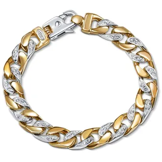 Pompeii3 Mens 14k Gold (57gram) or Platinum (107gram) 10mm Diamond Bracelet 8.5