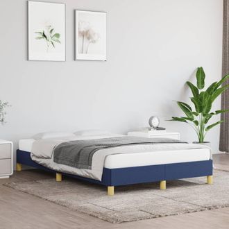 vidaXL Estructura De Cama Sin Colch&oacute;n Tela Azul 120x200 Cm Vidaxl