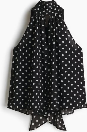 H&M Top mit Schalkragen - Schwarz