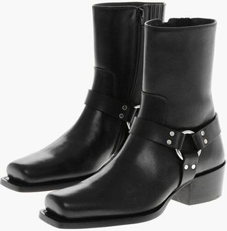 Dsquared2 Leather Booties with Metal Detail size 45