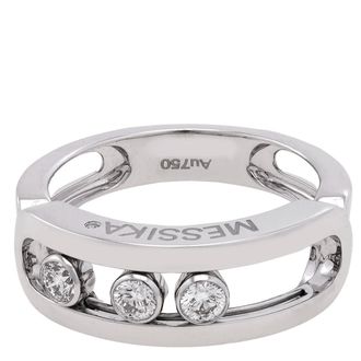 Messika Move 18k White Gold Diamond Ring, Size 49
