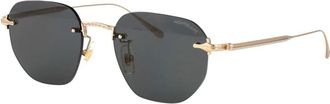 Montblanc Geometric Rimless Zonnebrillen - Heren - Zonnebrillen - Geel - 51 MM - Accessoires