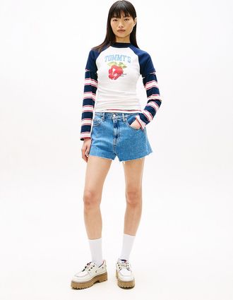 Tommy Hilfiger Womens Tommy Jeans Raw Hem Denim Short - Blue - 29