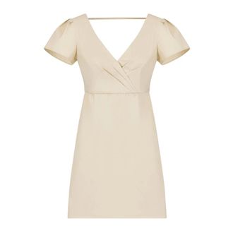 Emporio Armani Short Dresses, female, Beige, Size: M Abito