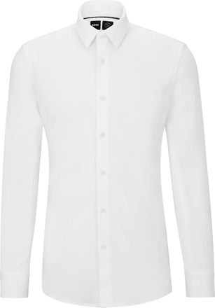 BOSS tailored cotton-blend shirt - White