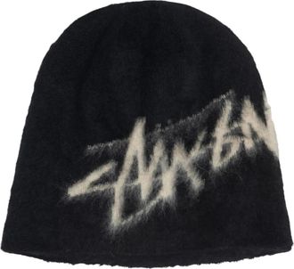St&uuml;ssy Accessoires, Heren, Zwart, ONE Size, Fitted Skullcap Beanie