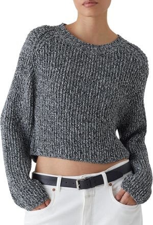 Closed Pure Organic Cotton Crew Neck Sweater In Black