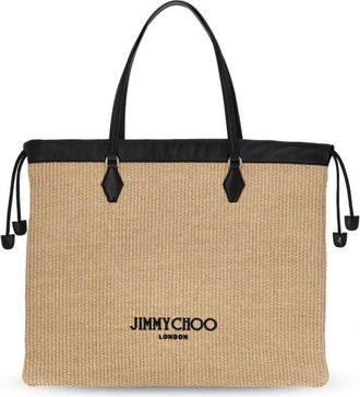 Jimmy Choo London Drawstring Logo Embroidered Tote Bag