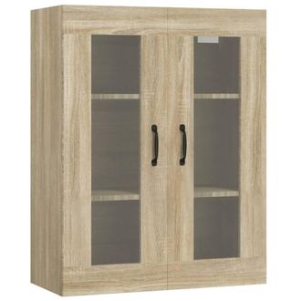 Berkfield Home Hanging Wall Cabinet Sonoma Oak 69.5x34x90 cm in Light Tan