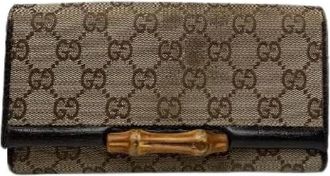 Gucci Pre-owned Wallets, female, Beige, Size: ONE SIZE Pre-owned Leather Wallet