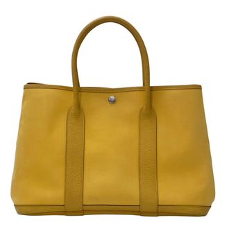 Herm&egrave;s Yellow Toile Officier Tote Bag (Pre-Owned)