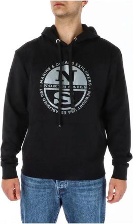 North Sails Logo Hoodie - Heren - Hoodies - Zwart - S - Katoen - Hoodies & sweatvesten